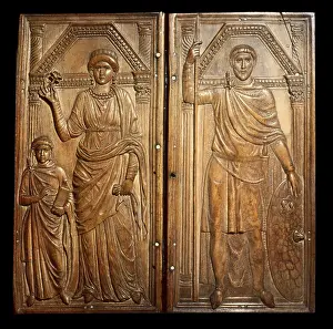 Byzantium Prints: The ivory diptych of Stilicho (right) with his wife Serena and son Eucherius
