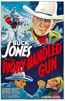 Punching Prints: THE IVORY-HANDLED GUN, top and bottom left: Buck Jones, 1935