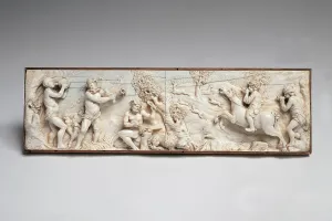 Hunting Prints: Ivory plate with scene of hunting and harvesting