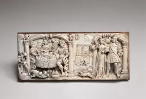 Togetherness Prints: Ivory plate with scene of return from hunting