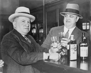 Speakeasy Prints: Izzy Einstein (left) sharing a toast with his partner, Moe Smith in a New York bar in 1935