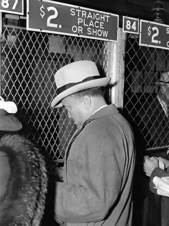G Men Prints: J. Edgar Hoover placing a bet at the two dollar window
