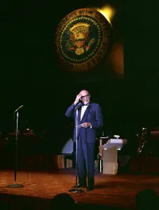 Benny Prints: Jack Benny performs for a Democratic Party find raiser at the Century Plaza Hotel