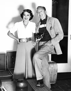 Mary Prints: Jack Benny and his wife, Mary Livingstone, at their Beverly Hills home, 1953