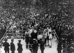 Georges Prints: Jack Dempsey and Georges Carpentier in arena before their fight for the World Heavyweight title
