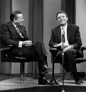 Burton Prints: THE JACK PAAR PROGRAM, from left, Jack Paar, Richard Burton, ca. mid-1960s