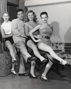 Jackie Prints: THE JACKIE GLEASON SHOW, Jackie Gleason (host) (second from left) and three of The June Taylor Dancers