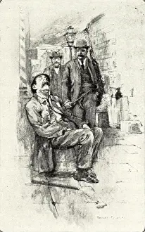 Inspecting Prints: Jacob Riis and Police Commissioner Theodore Roosevelt on a nighttime tour of New York City