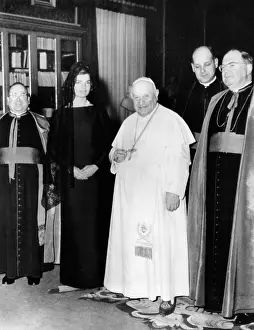 Roman Catholic Prints: Jacqueline Kennedy in an audience with Pope John XXIII