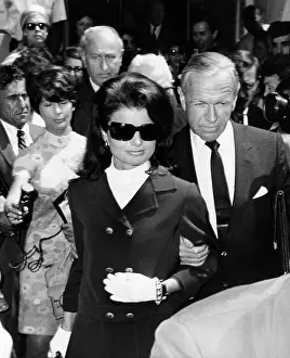 Jacqueline Kennedy leaving New York for Los Angeles for the bedside of Senator Robert Kennedy. The Senator was critically wounded by an assassin's bullets hours earlier