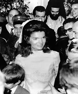 Jacqueline Kennedy marries Aristotle Onassis. Mrs. Aristotle Onassis, after her wedding on Onassis private island. Oct. 20, 1968