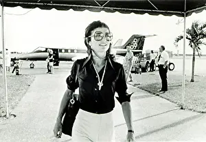 Black And White Prints: JACQUELINE KENNEDY ONASSIS, at a private airline terminal in Palm Beach
