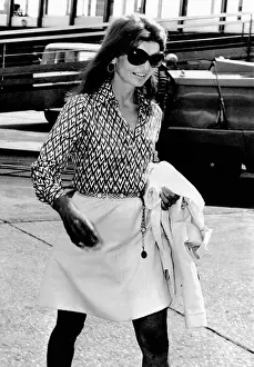 Jacqueline Kennedy Onassis walks through Rome's Leonardo da Vinci Airport. She was traveling from New York to Athens. Aug. 18, 1970