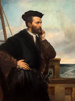 Explorer Prints: JACQUES CARTIER, 1844, painting
