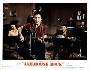 Singing Prints: JAILHOUSE ROCK, from left, Judy Tyler, Elvis Presley, 1957