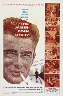 February Prints: THE JAMES DEAN STORY, US poster art, left: James Dean, 1957