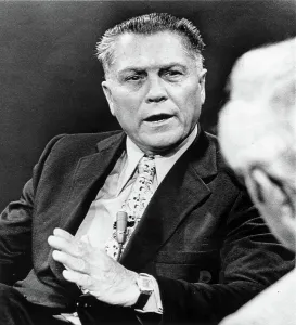 James R Prints: JAMES R. HOFFA-Former Teamsters Union president during a television inteview endorsing President Nixon for re-election
