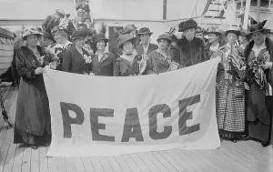 Addams Prints: Jane Addams (1860-1935), humanitarian and social activist lead a peace mission to Europe during World War I