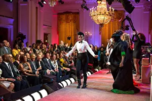R And B Prints: Janelle Monae on stage during Women of Soul: In Performance at the White House