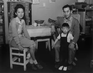 Families Prints: Japanese American family interned at Manzanar Relocation Center during World War II