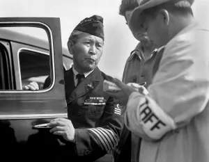 Ww Ii Prints: Japanese-American veteran, dressed in his WW2 uniform