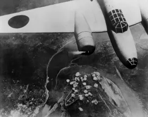 Japan Prints: Japanese bomber in flight over China