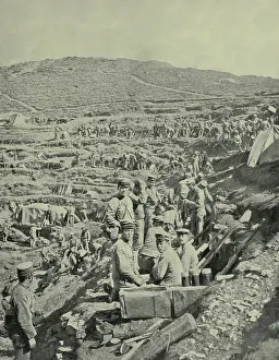China Prints: Japanese building dug-outs, trenches