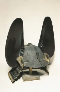 Nippon Prints: Japanese helmet with earflaps. Japanese art
