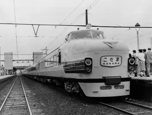 Speed Prints: Japanese National Railways ultra-modern express train the KODAMA Echo in English was introduced to service in November