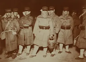 Coast Prints: Japanese soldiers at Chemulpo (Inchon) beach after naval battle, Feb. 9, 1904