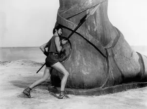 Armstrong Prints: JASON AND THE ARGONAUTS, Todd Armstrong opens the heel of Talos, the bronze giant, 1963