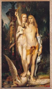 Jason and Medea, by Gustave Moreau, 1865 about, 19th Century, oil on panel, cm 204 x 115, 5 - France, Ile de France, Paris, Muse dOrsay. All