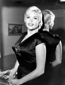 Platinum Blonde Prints: Jayne Mansfield, experimenting with a new short hairdo, November 1962