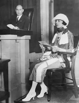 Witness Stand Prints: Jean Aker, in court testified about the status of her marriage to Rudolph Valentino