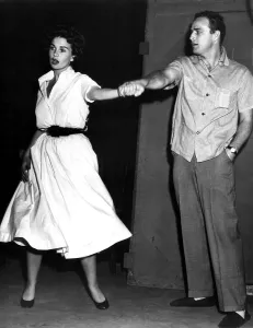 Rehearsal Prints: JEAN SIMMONS and MARLON BRANDO run through a rendition of 'If I Were a Bell' during production of GUYS AND
