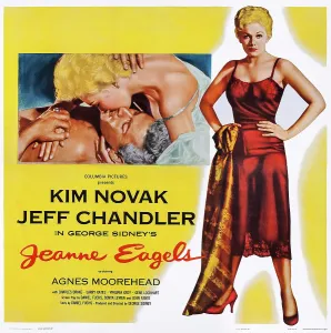 Novak Prints: JEANNE EAGELS, US poster, Jeff Chandler (lying dowm), Kim Novak (twice), 1957