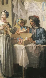JEAURAT, Etienne (1699-1789). The Ribbon Seller. 1733. Oil on canvas. FRANCE. Paris. Muse Carnavalet (Carnavalet Museum). AISA/Everett Collection**US SALES ONLY**