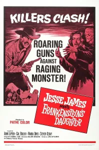 JESSE JAMES MEETS FRANKENSTEIN'S DAUGHTER, US poster art, John Lupton, (left), 1966