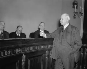 Brain Trust Prints: Jesse Jones defends the RFC policies to a House committee. Dec. 1, 1937