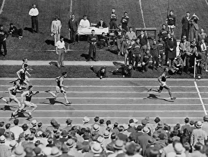 Owens Prints: Jesse Owens leading the hundred-yard at a 1935 college athletic event in Evanston