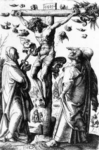 Images Dated 11th December 2007: Jesus Christ, Christ on the Cross, etching by Daniel Hopfer, circa 1490-1536