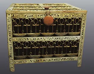 Egyptian Empire Prints: Jewelry and amulets casket. 1333 BC