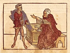 Coin Prints: Jewish usurer, 'Sanctorum Peregrinationes in Terram Sanctam' by Bernhard von Breindenbach (1440-1497)