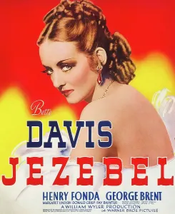 JEZEBEL, Bette Davis on window card, 1938