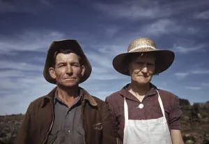December Prints: Jim Norris and wife homesteaders in Pie Town New Mexico. Oct. 1940