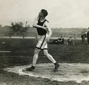 Shorts Prints: Jim Thorpe throwing discus, one event of the Olympic pentathlon