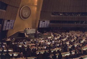 August Prints: Jimmy Carter addresses the United Nations General Assembly. Ca. 1977-80