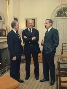 Gerald Prints: Jimmy Carter Gerald Ford and Richard Nixon gather at the White House for the funeral for Minnesota Senator