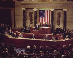 Speeches Prints: Jimmy Carter presents his State of the Union Speech to Congress addressing the Iranian hostage crisis Soviet invasion