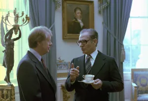 Iranian Prints: Jimmy Carter and the Shah of Iran talk in the Oval office during his state visit on Nov